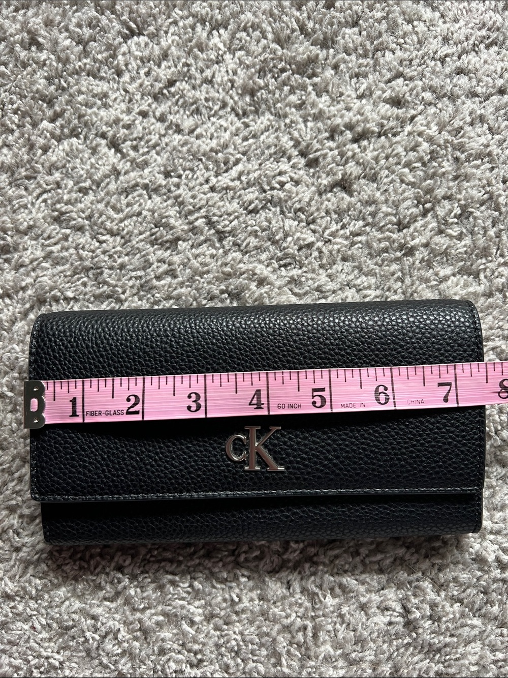 Calvin Klein Black Pebbled Leather Flap Wallet - Picture 7 of 8